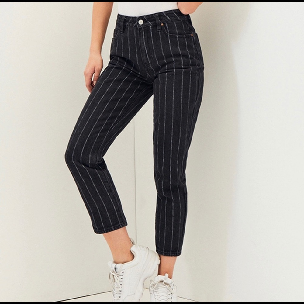 PacSun Salem Black Stripe Mom Jeans